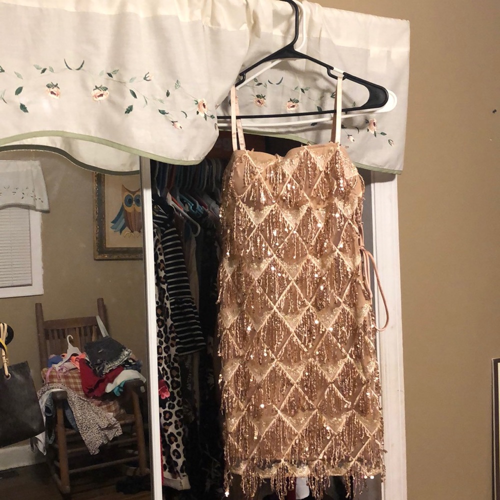 Gold sequin dress